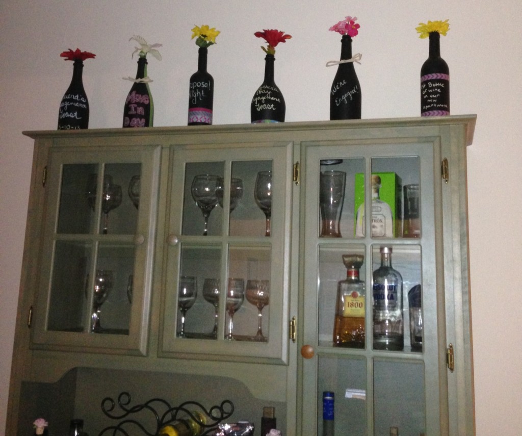 diy chalkboard wine bottles