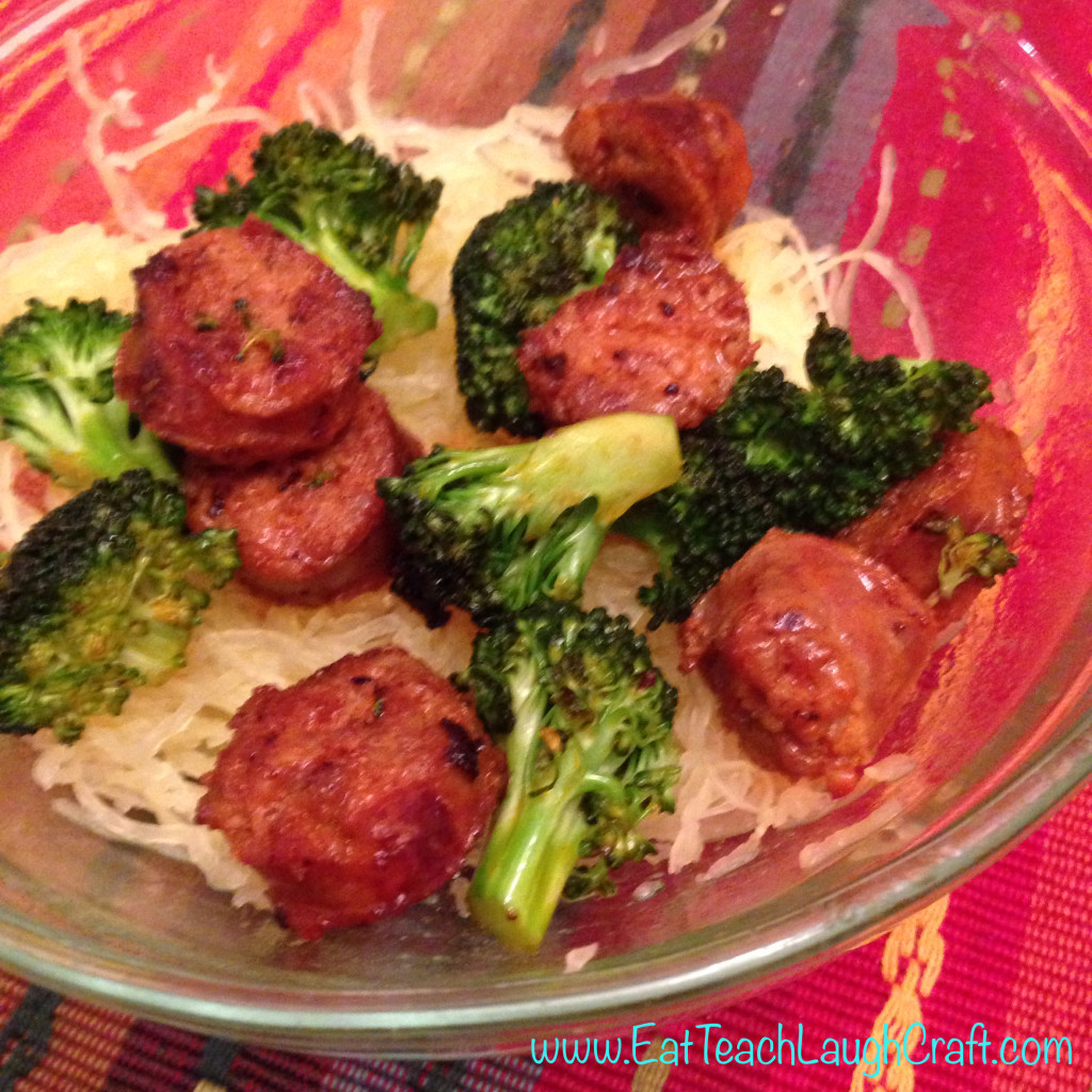 spaghetti squash chorizo broccoli