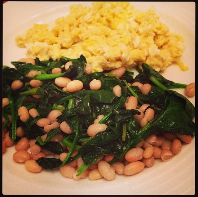 white beans and spinach