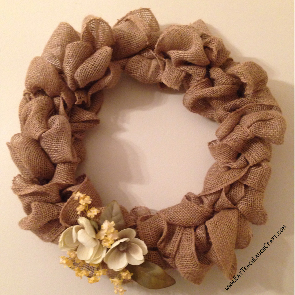 DiyDreaming - Hey Crafty Friends! Here are the burlap flowers and the  braided rope wreath we made yesterday. I almost forgot to add the burlap  leaves to the wreath. I think they